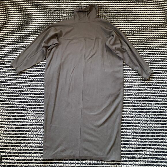 🌿ISSEY MIYAKE  Vintage Womens 100% Wool Long Sleeve GreenTurtle Neck Dress S - Picture 3 of 13